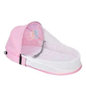 سرير سفر للأطفال – كتان ناعم متعدد الوظائف للراحة في أي مكان